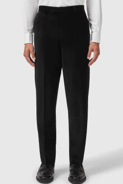 Sylvester Skinny Fit Black Velvet Tuxedo Trousers