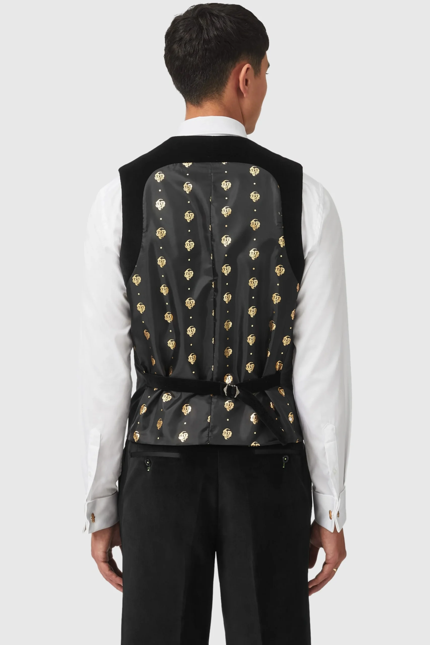 Sylvester Skinny Fit Black Velvet Tuxedo Suit