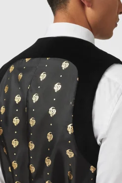 Sylvester Skinny Fit Black Velvet Tuxedo Suit