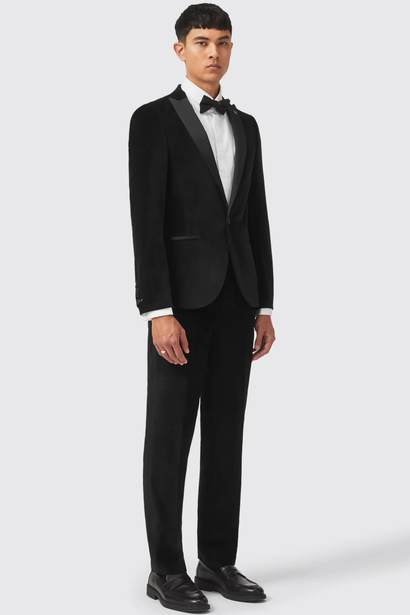 Sylvester Skinny Fit Black Velvet Tuxedo Suit