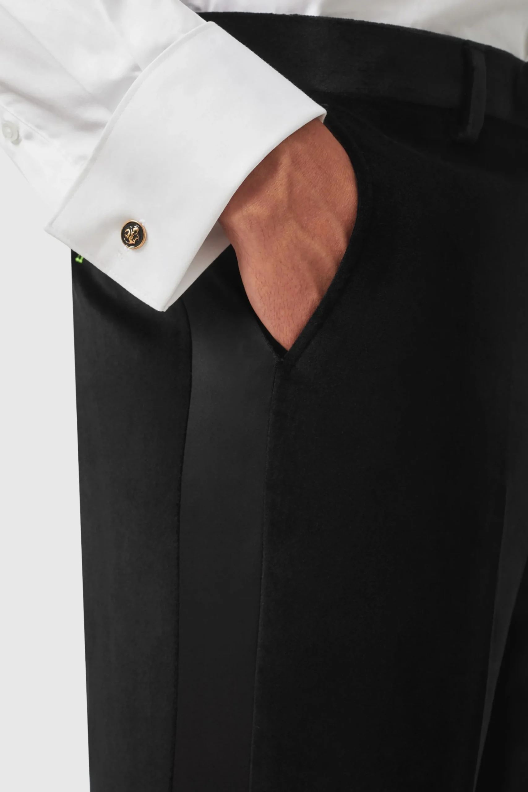 Sylvester Skinny Fit Black Velvet Tuxedo Suit