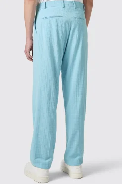 Zidan Oversized Blue Jacquard Trousers